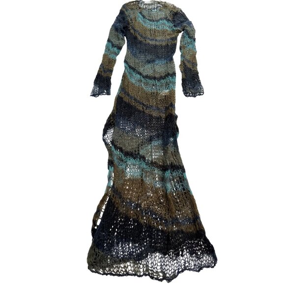 Rat & Boa Sabrina Open Knit Dress in Blue - Picture 1 of 4